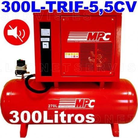 Compresor MPC insonorizado monofásico bicilíndrico de 200 litros MUTE200