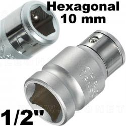 Adpatador de bit hexagonal SW 10 mm a cuadradillo de 1/2"