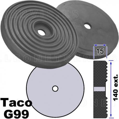 G99 Taco de goma de 140 mm para elevador Werther, Oma, Tecalemit, Bradbury, Autec...