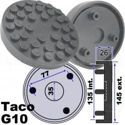 G10 Taco de goma 145 mm para Ravagioli, Space, OMCN, Bradbury...