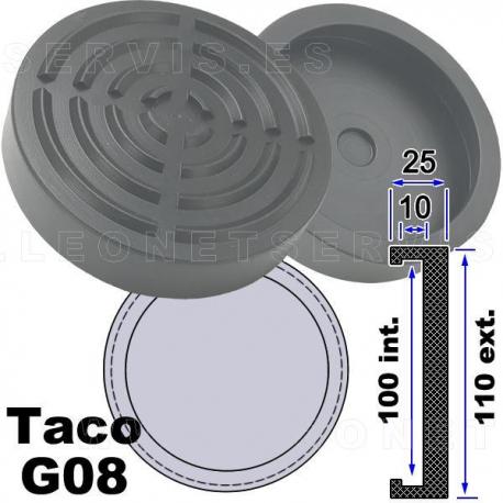 G08 Taco de goma 110mm para elevador Koni, Bradbury, Herkules ,Tecalemit﻿