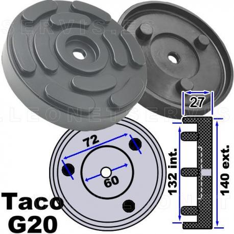 G20 Taco de goma 140 mm para elevador de taller OMCN, Rogen...