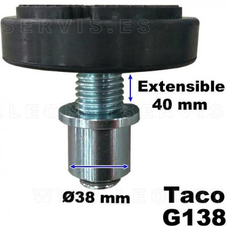 Conjunto de soporte metalico regulable + taco de goma TACOG09B