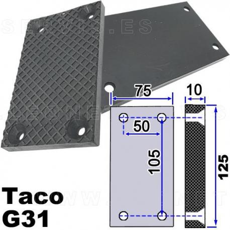 G31 taco de goma para elevadores compatible con Twin Busch, Ever Eternal EAE, Launch...
