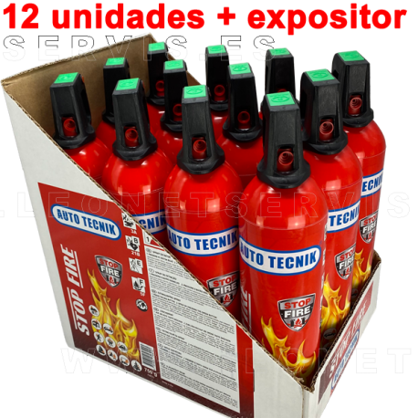 STOP FIRE 750 ml Mini extintor de espuma. PACK de 12