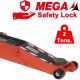 Gato de carretilla MEGA de 2 toneladas BAJO 95 mm. Mecanismo Safety Lock