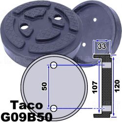 G09B50 Taco de goma 120mm, extragrueso