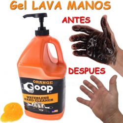 GOOP, Gel lava manos naranja con micro partículas. 4 Litros