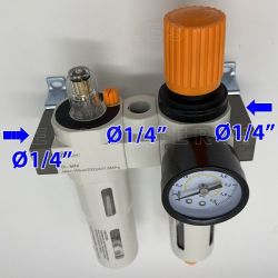 Filtro lubrificador y secador de aire con manómetro ajustable