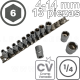 Conjunto de vasos CORTOS de 1/4", 6 caras. Acero CRV. 13 piezas de M4 a M14