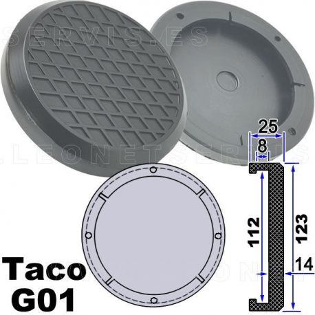 G01 Taco de goma 123 mm para elevador de taller Rotary