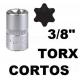Vasos cortos 27 mm 3/8", torx acero crv (50bv30)
